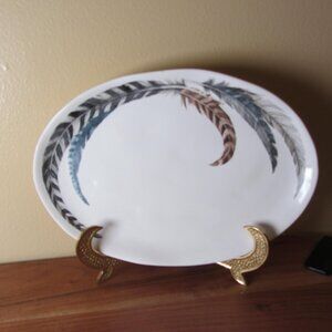 creative co-op feather oval serving plate NWT discontinued retired (W6161)
